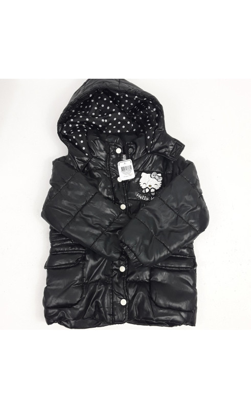 Manteau noir motifs hello kitty