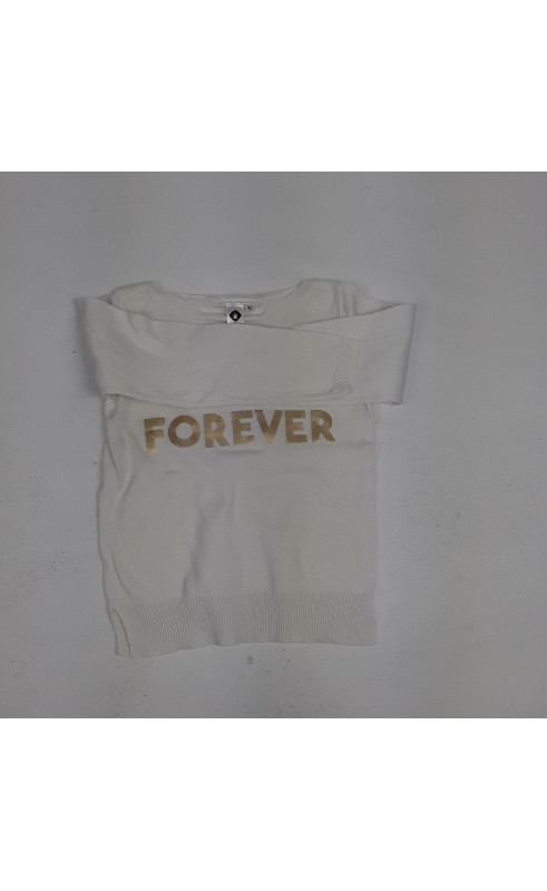 Gilet fin blanc " dream forever " écriture or