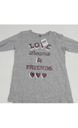 T-shrit ml gris "love...