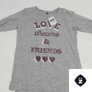 T-shrit ml gris "love dreams et friends"