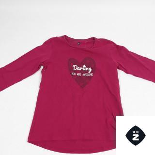 t-shirt ml rose motifs cœurs " Danling you are awesone "