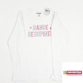 t-shirt ml blanc " bande de copines "