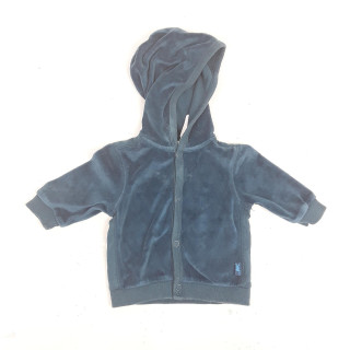 gilet à capuche à pressions bleu