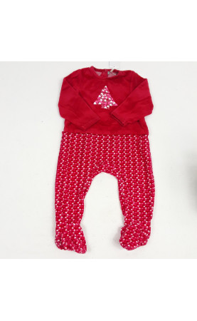 Pyjama rouge motifs cœurs