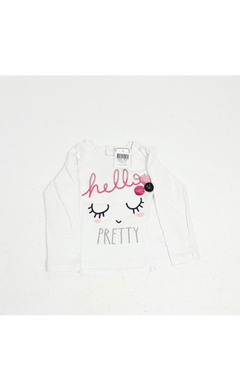 T-shirt ML "hello pretty " yeux