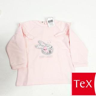 Ensemble 2 pièces rose motif lapin+leeging blanc étoile argenté