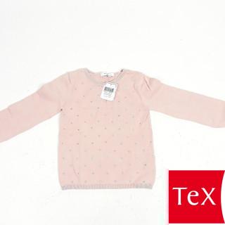 Pull fin rose poudré étoile argenté