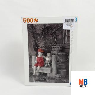 Puzzle 500 pièces petit garçons et chien