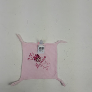 Doudou plat rose velours minnie cœur