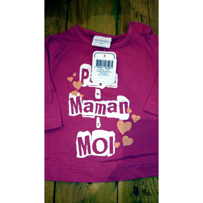 T shirt fushia papa maman