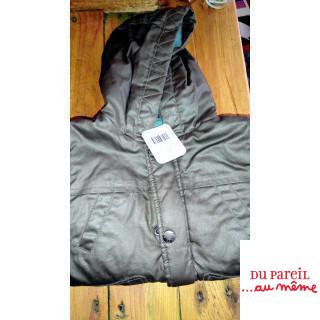 Manteau taupe à capuche